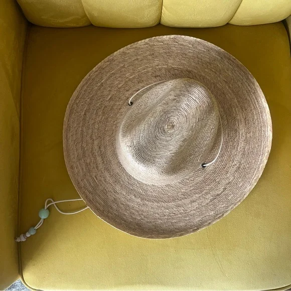 LIKE NEW Lack of Color Western Palma Straw Hat w/ adjustable beaded string - Picture 6 of 8